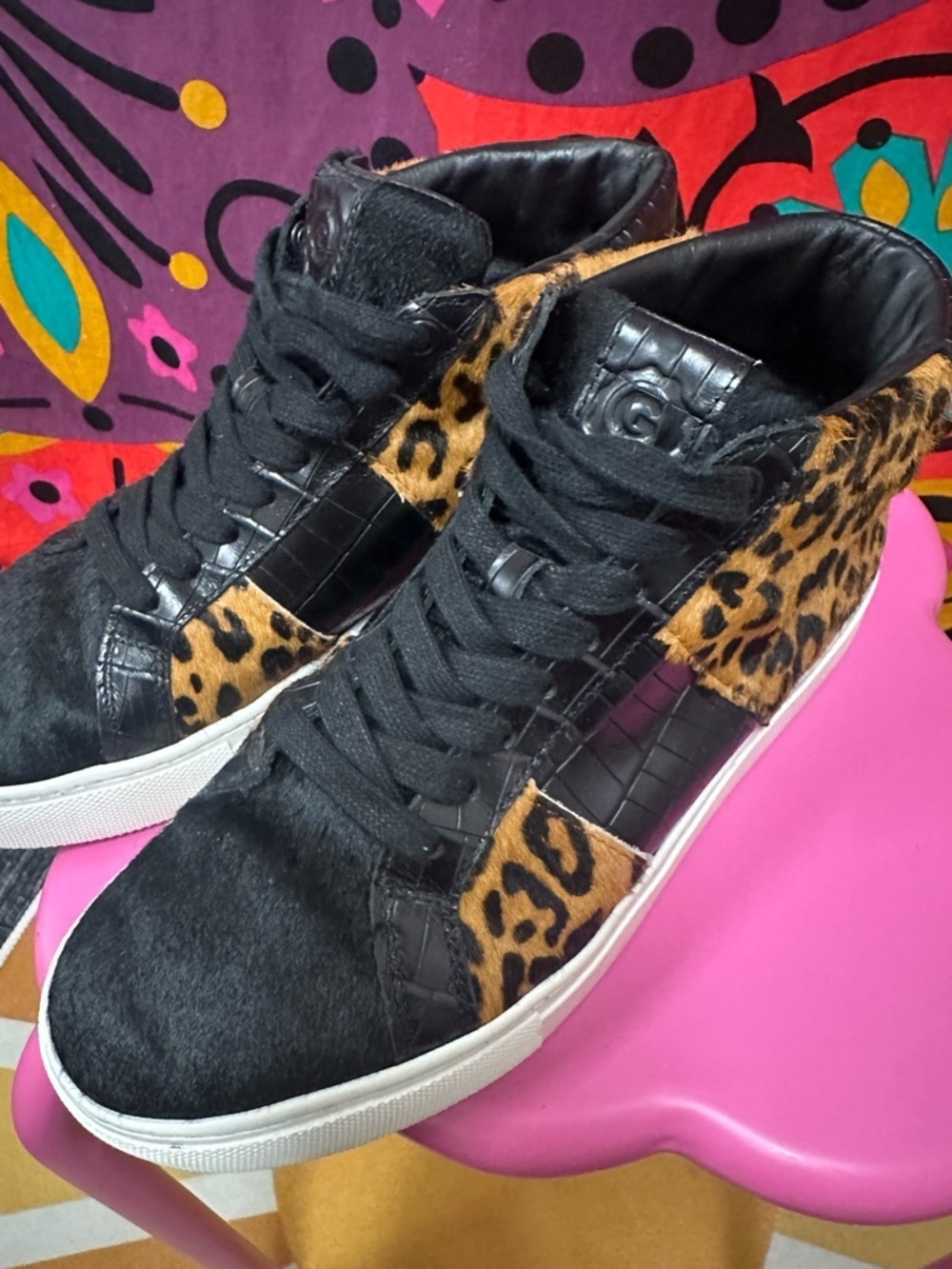 GREATS Brooklyn Leopard Mid Hair calf shoes sz 7.5 - Picture 3 of 9
